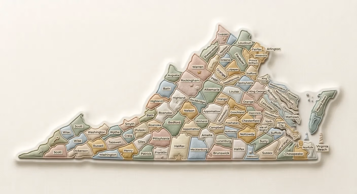 Virginia — Licensed Insurance Coverage Area